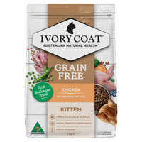 Ivory Coat Grain Free Chicken dry kitten food, front of the bag