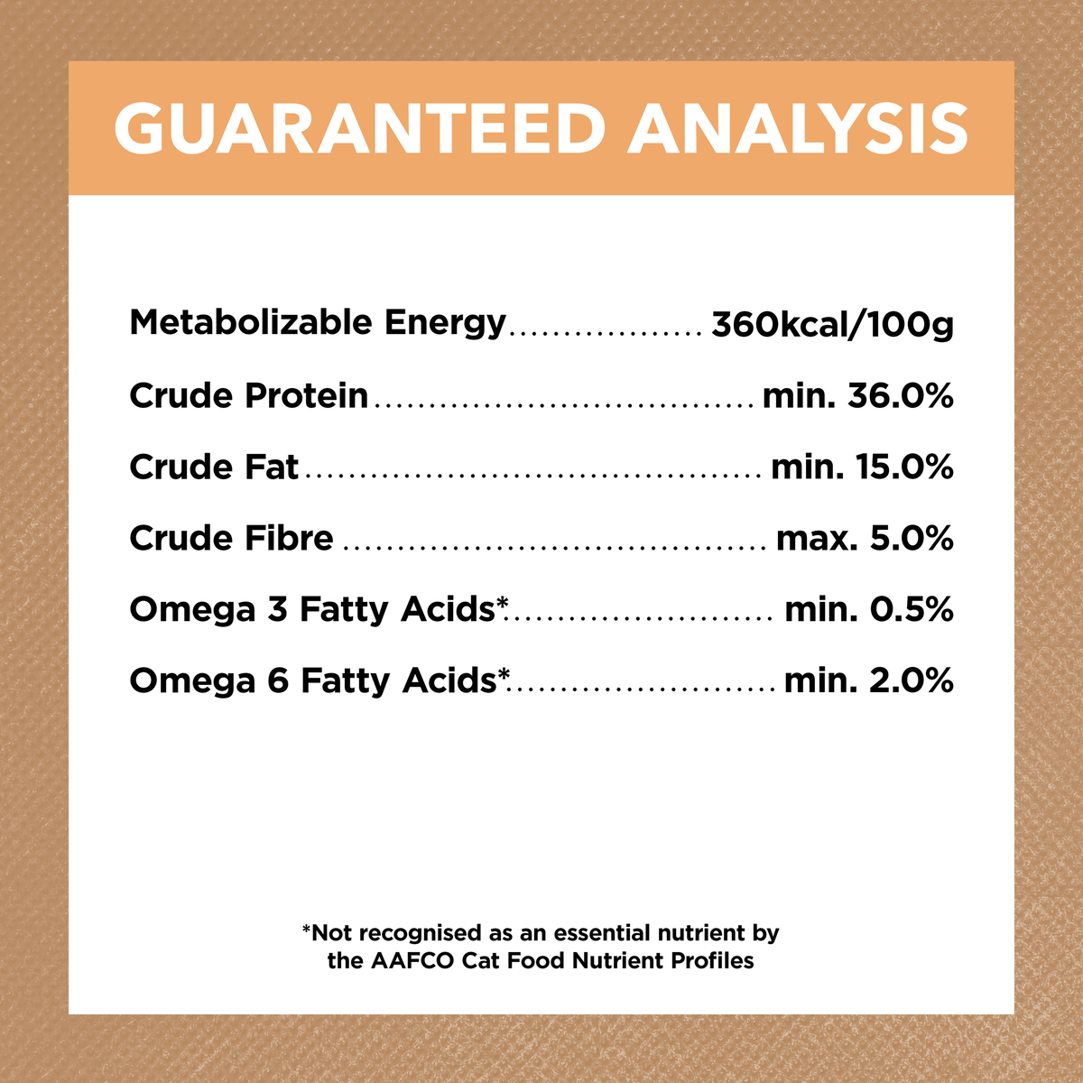 Ivory Coat Grain Free Chicken kitten food guaranteed analysis panel