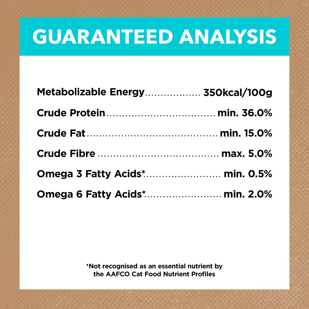 Ivory Coat Grain Free Ocean Fish and Salmon kitten guaranteed analysis panel