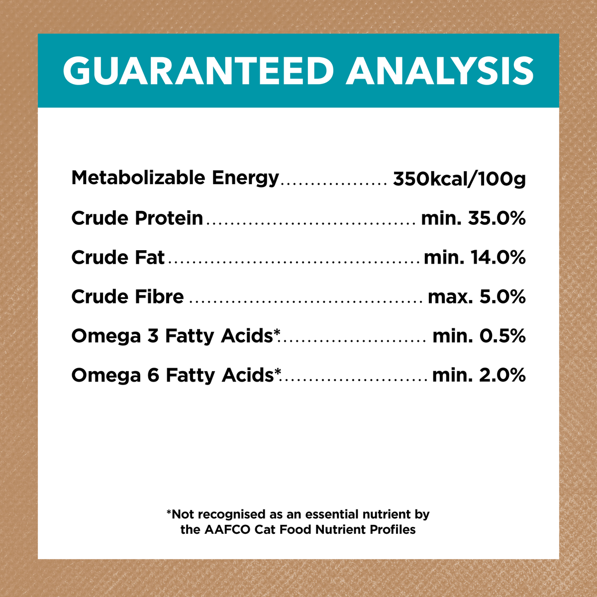 Ivory Coat Grain Free Ocean Fish and Salmon adult cat guaranteed analysis panel