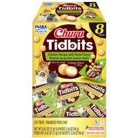Inaba Churu Tidbits Chicken Recipe with Dashi Flavour, front of the 8-pack pouch