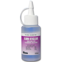 TROY Ilium Oticlean skin and ear cleansing solution, 125 mL squeeze bottle with a lilac label.