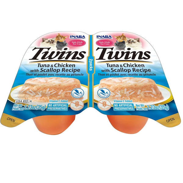 Inaba Cat Treat Twin Packs Tuna & Chicken with Scallop Recipe | PeekAPaw Pet Supplies