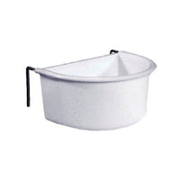 Cheeky Bird Single D Cup Feeder, a white plastic D shaped cup with wire cage hooks
