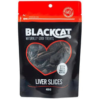 BlackCat Naturally Good Treats Liver Slices 45g pouch with a red top strip
