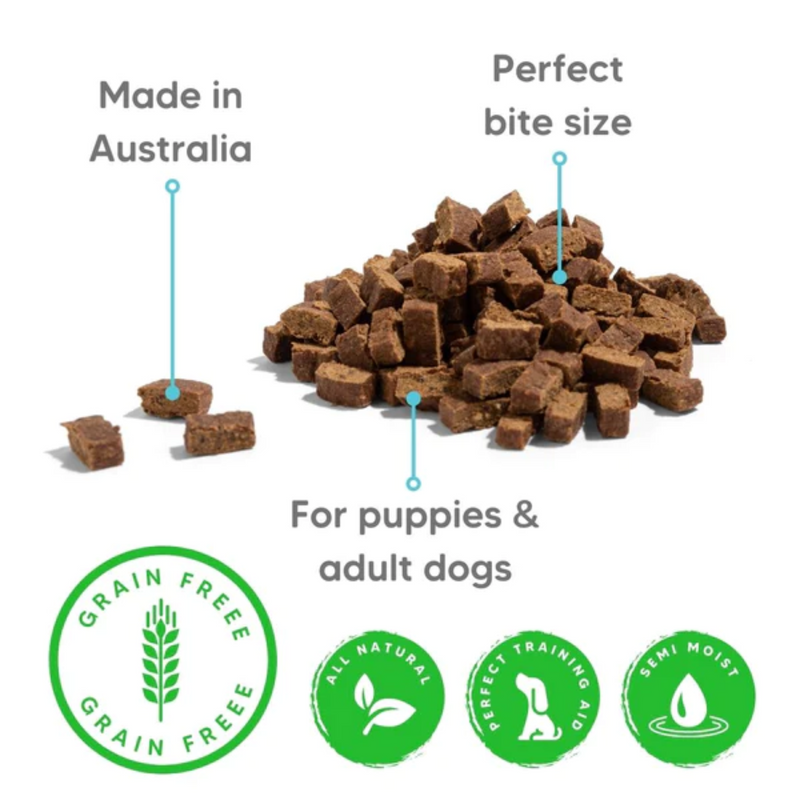 The Pet Project Natural Dog Treats Kangaroo Training Treats - 180g | PeekAPaw Pet Supplies
