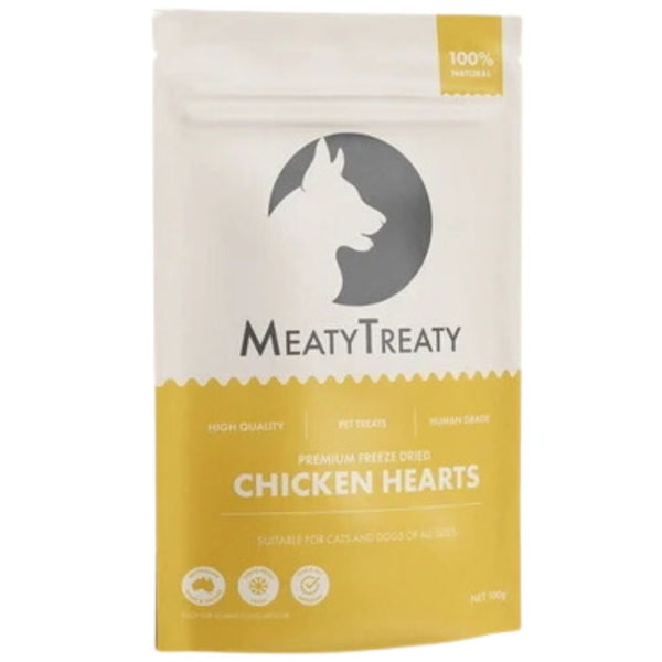 Meaty Treaty Freeze Dried Chicken Heart Pet Treats for Dog & Cat