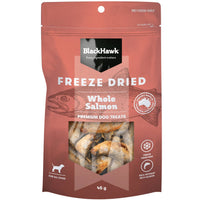 Black Hawk Freeze Dried Whole Salmon dog treats, 45g pack front