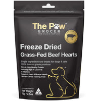 The Paw Grocer Black Label Beef Heart treats, 72g pack front