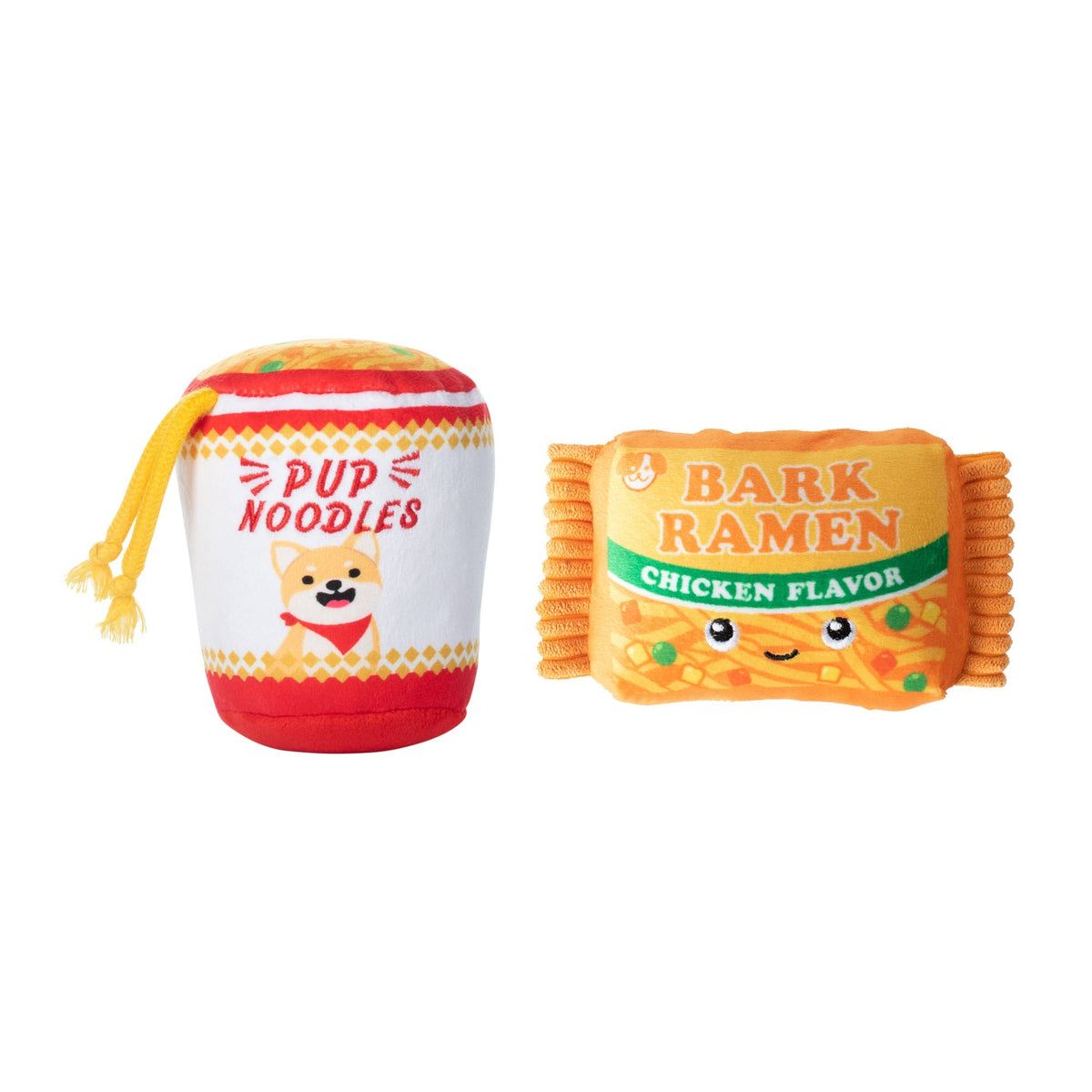 Fringe Studio Plush Dog Toy Set - Nothin' But Noodles — front view