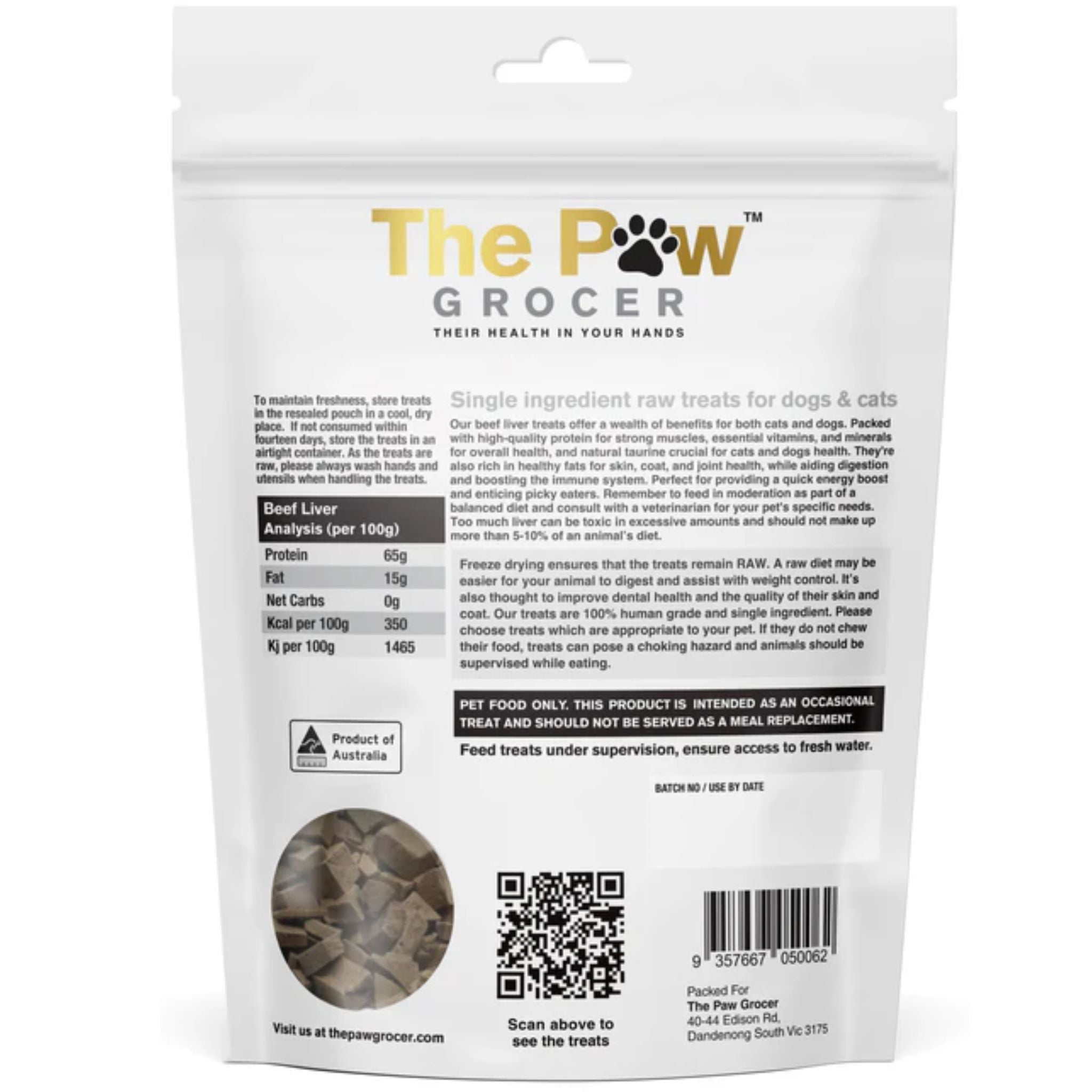 The Paw Grocer Freeze Dried Pet Treats Black Label Beef Liver