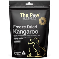 The Paw Grocer Black Label Kangaroo treats, 72g pack front