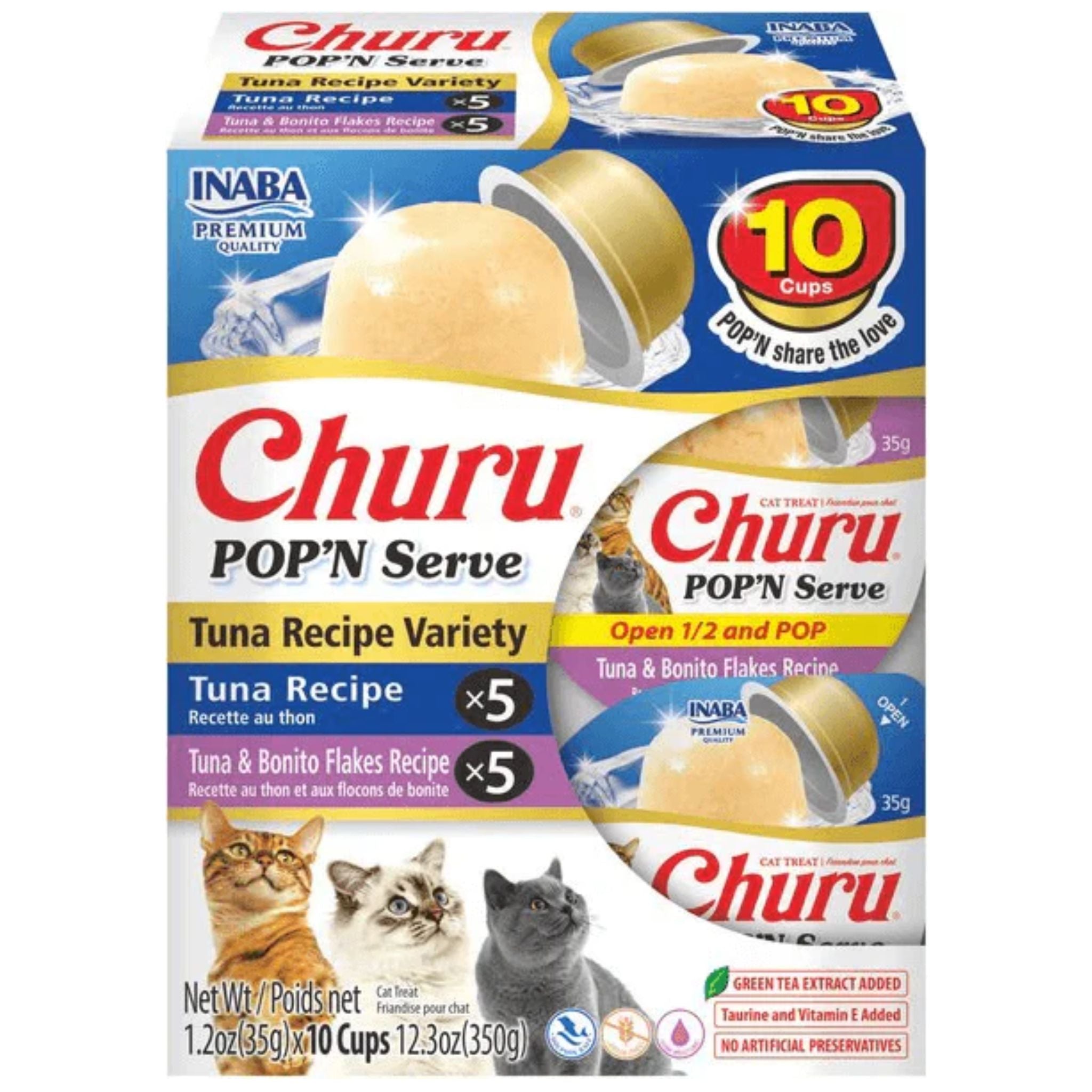 Inaba Cat Treat Churu Pop N Serve Tuna Variety