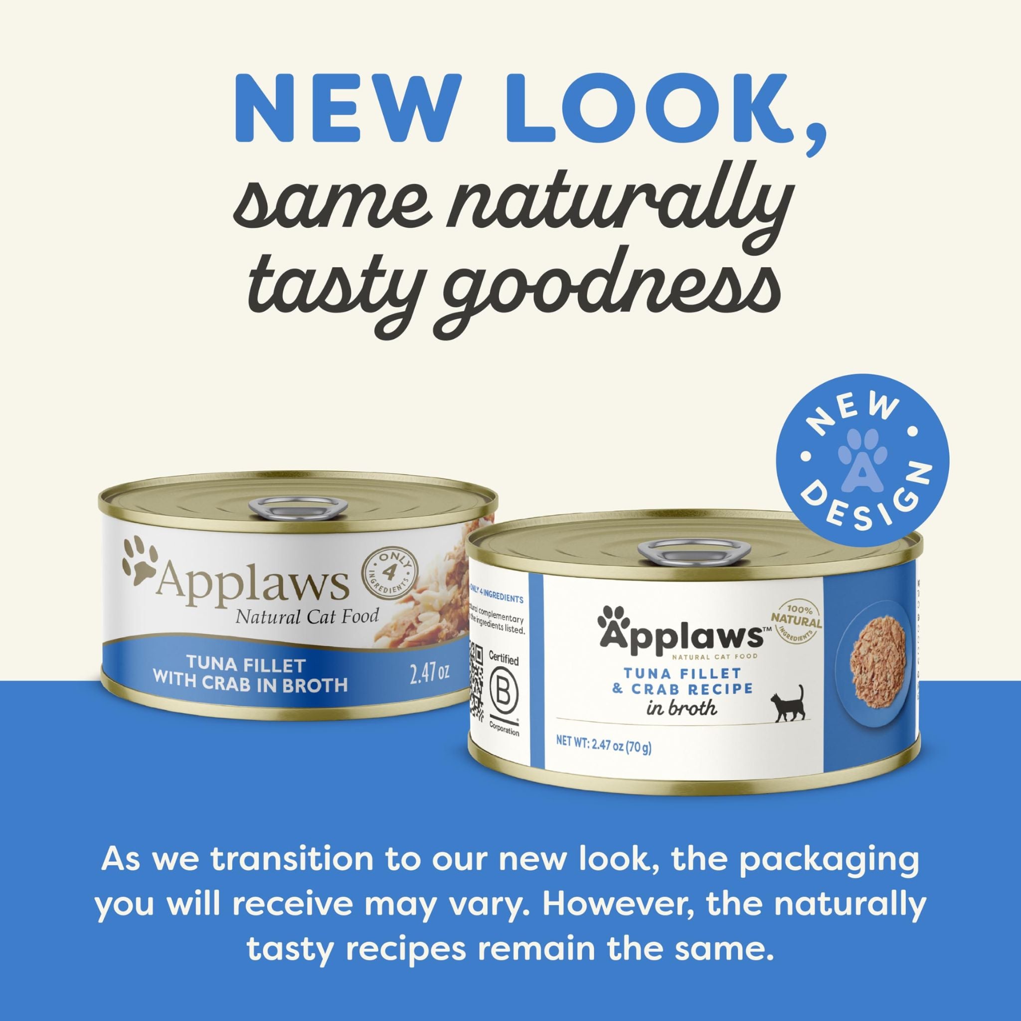 Applaws Natural Wet Cat Food Tuna Fillet with Crab