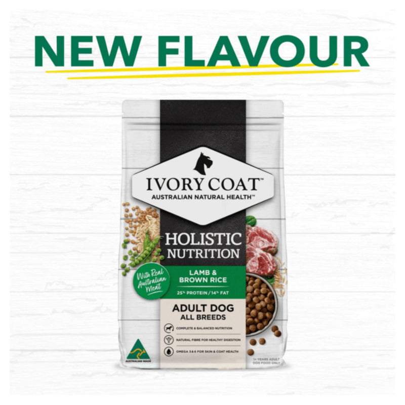 Ivory Coat Holistic Nutrition Adult All Breeds Dry Dog Food Lamb & Brown Rice