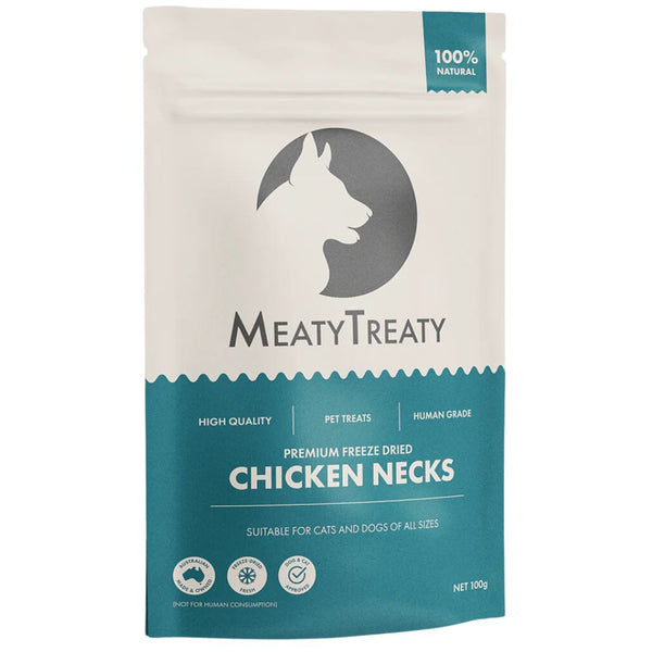 Meaty Treaty Freeze Dried Chicken Neck Pet Treats for Dog & Cat
