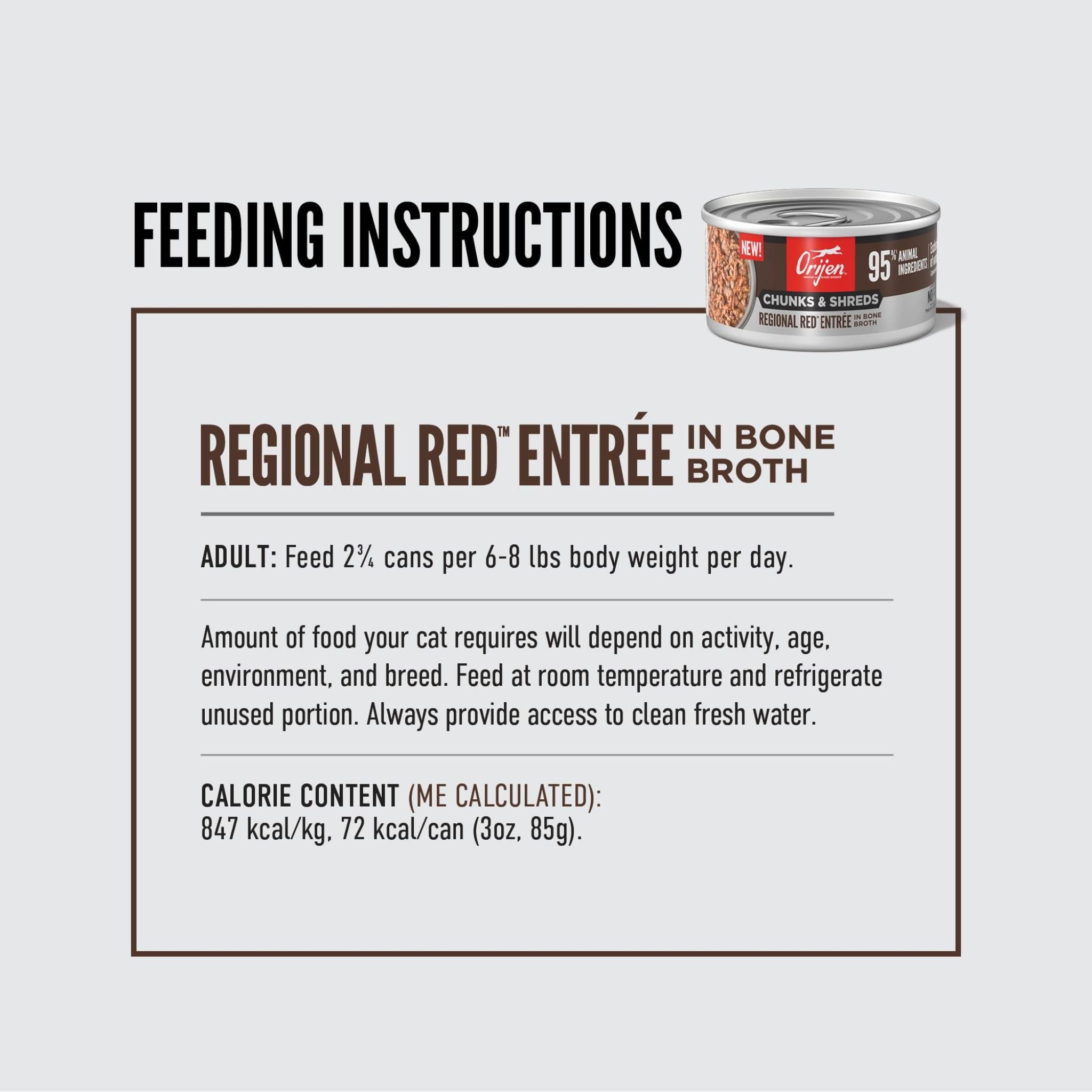 Orijen Wet Cat Food Chunks & Shreds Regional Red Entree