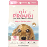 Air Proudi Premium Air Dried Dog Food Beef, front of pack