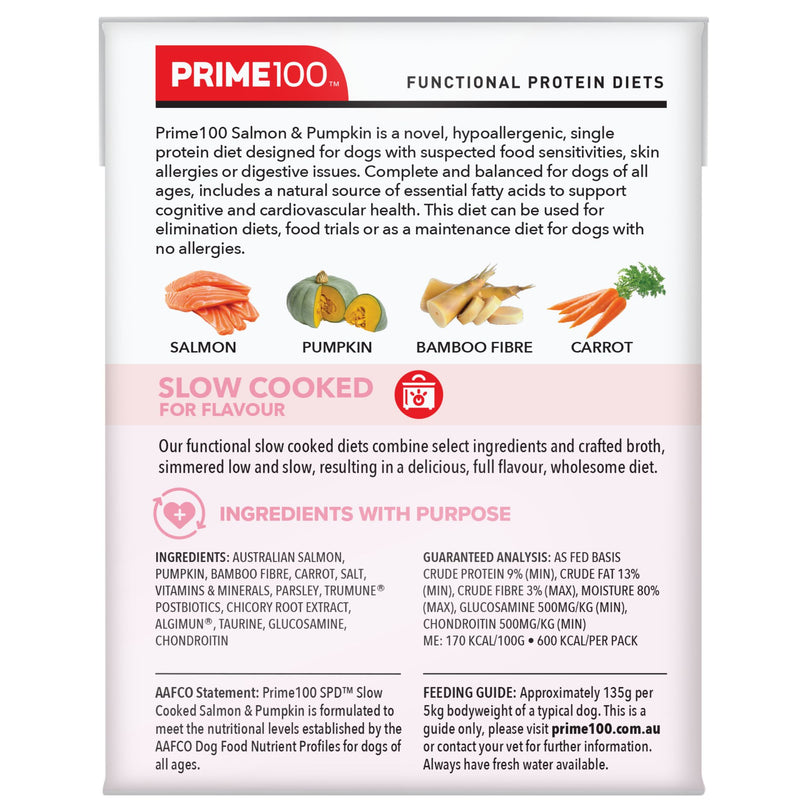 Prime100 SPD Slow Cooked Wet Dog Food Salmon & Pumpkin