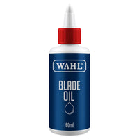 Wahl Clipper Blade Oil in a 60ml blue and white bottle with a red cap, front label