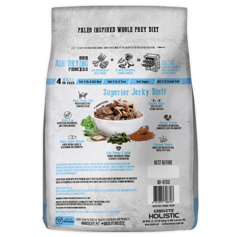 Absolute Holistic Air Dried Cat Food Lamb & Blue Mackerel
