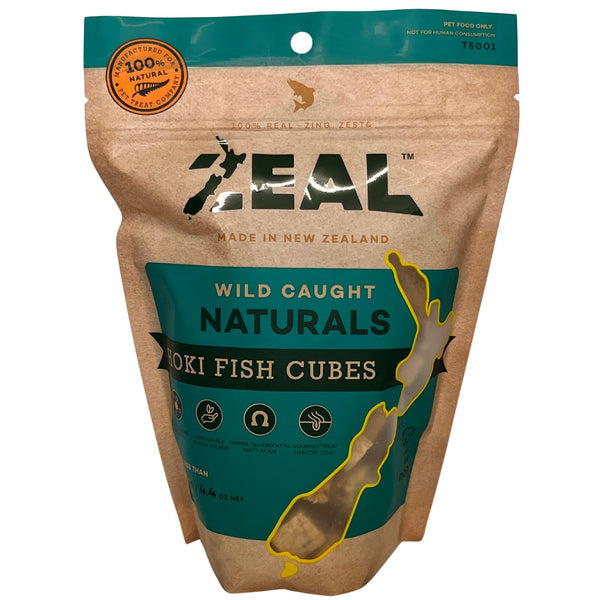 Zeal Free Range Naturals Hoki Fish Cubes Pet Treats 125g | PeekAPaw Pet Supplies