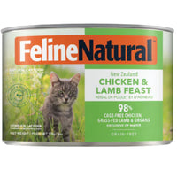 Feline Natural Chicken & Lamb canned cat food — 98% cage-free New Zealand chicken with grass-fed lamb