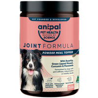 Anipal Joint Formula Powder Meal Topper for dogs, 135g jar with rosehip, green lipped mussel and curcumin