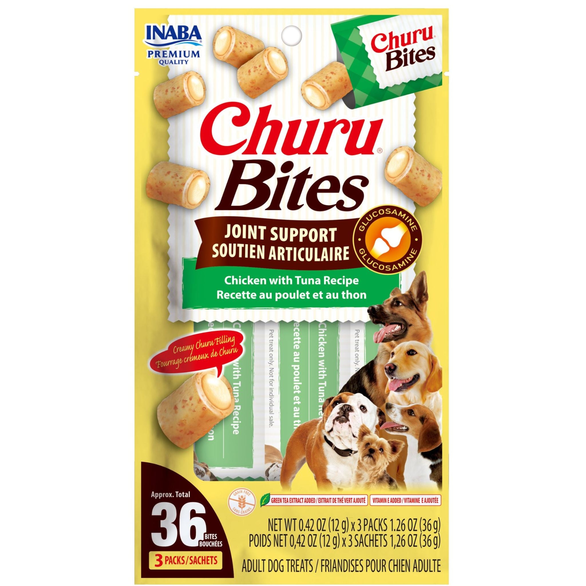 Inaba Dog Treat Churu Bites Joint Support Chicken & Tuna