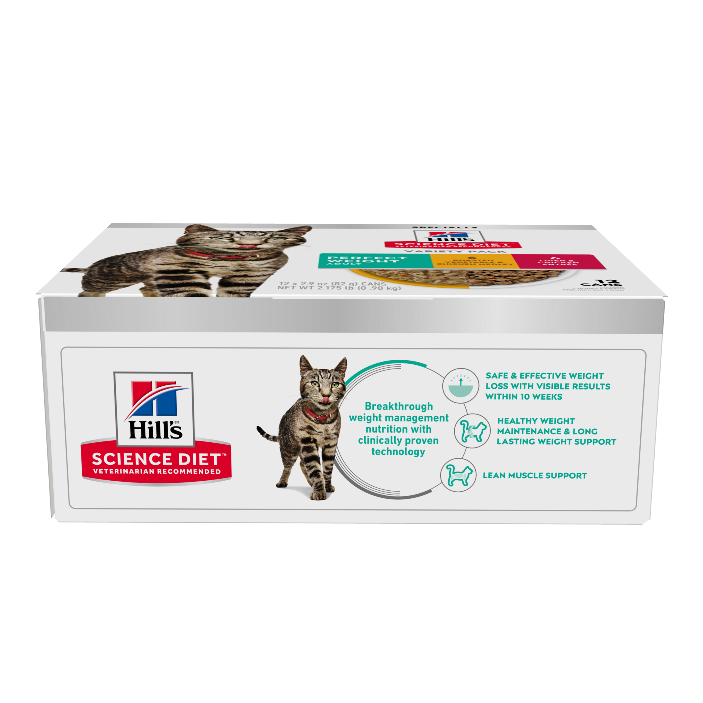 Hill's Science Diet Adult Perfect Weight Variety Pack Wet Cat Food back of pack