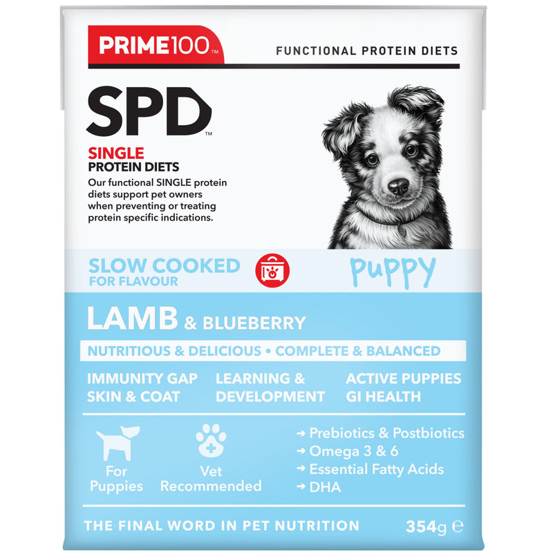 Prime100 SPD Slow Cooked Wet Puppy Food Lamb & Blueberry