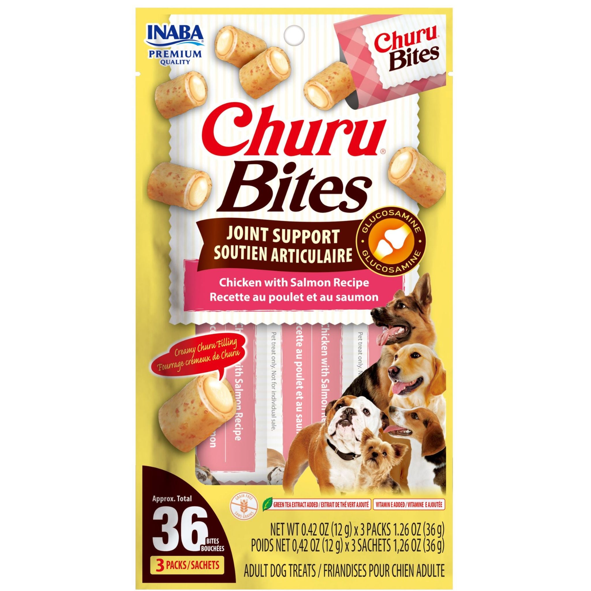 Inaba Dog Treat Churu Bites Joint Support Chicken & Salmon