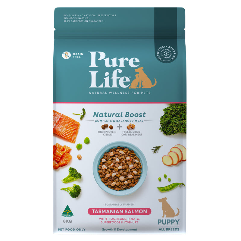 Pure Life Natural Boost Dry Dog Food Puppy Tasmanian Salmon