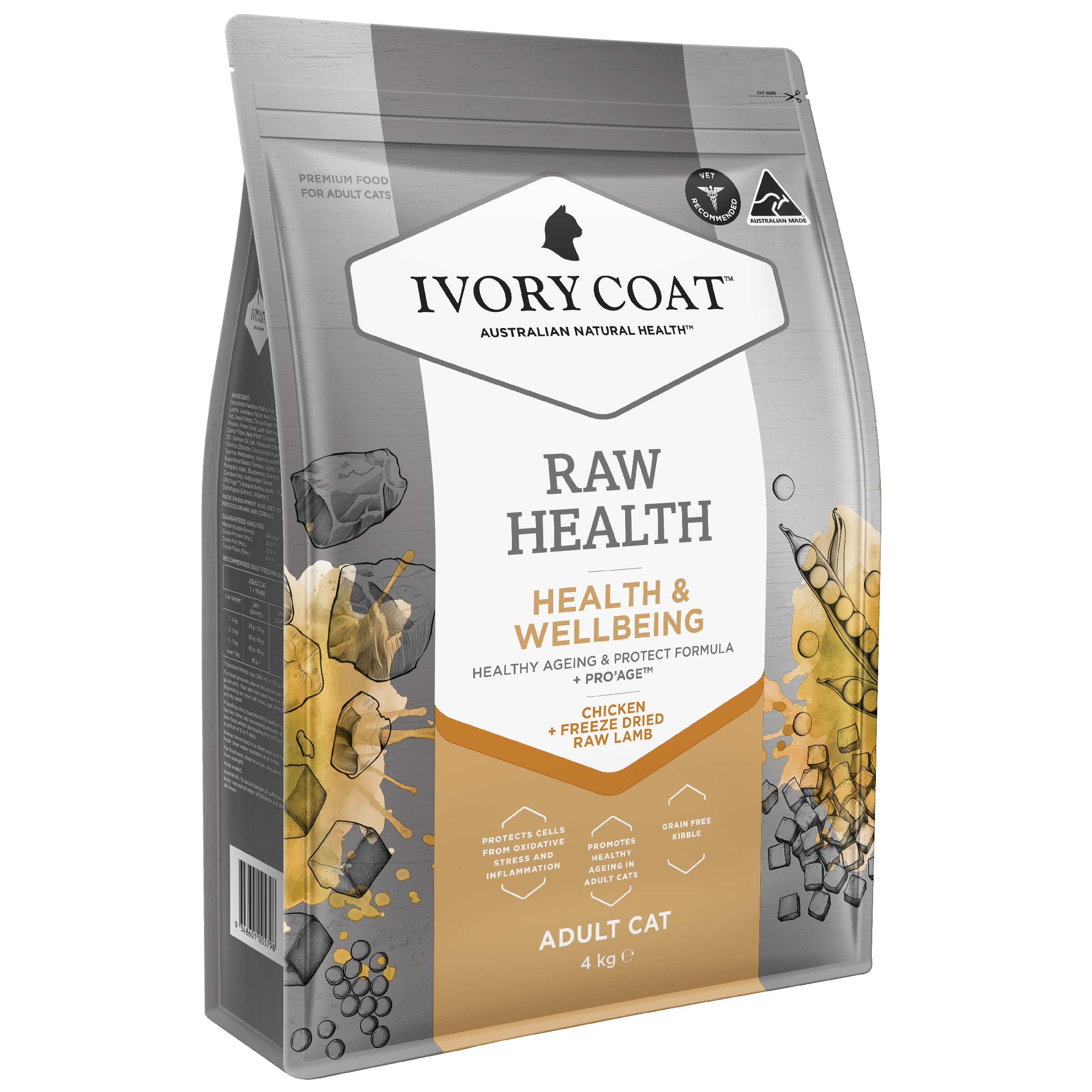 Ivory Coat Raw Health Adult Dry Cat Food Health & Wellbeing bag