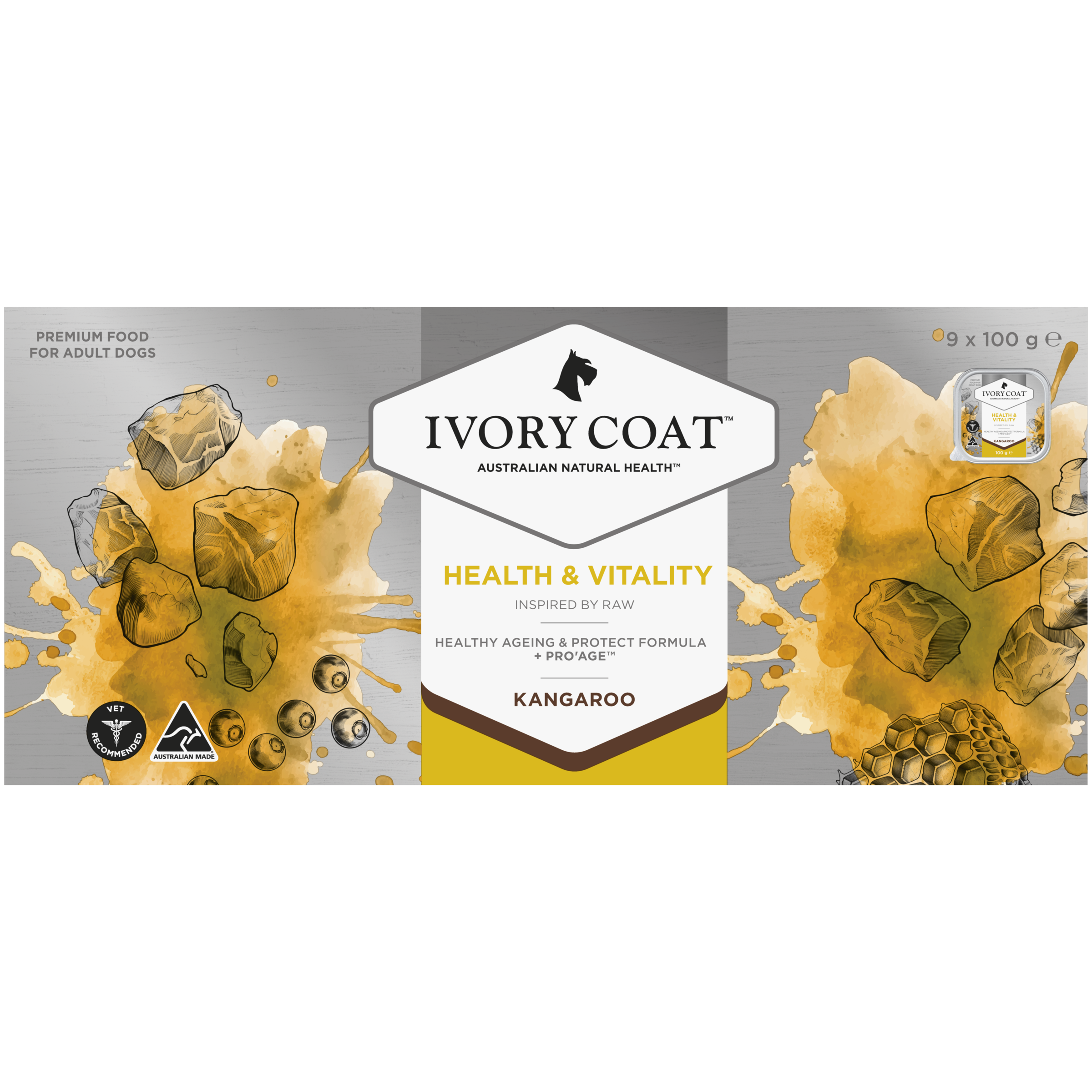 Ivory Coat Inspired By Raw Wet Dog Food Health & Vitality back of pack
