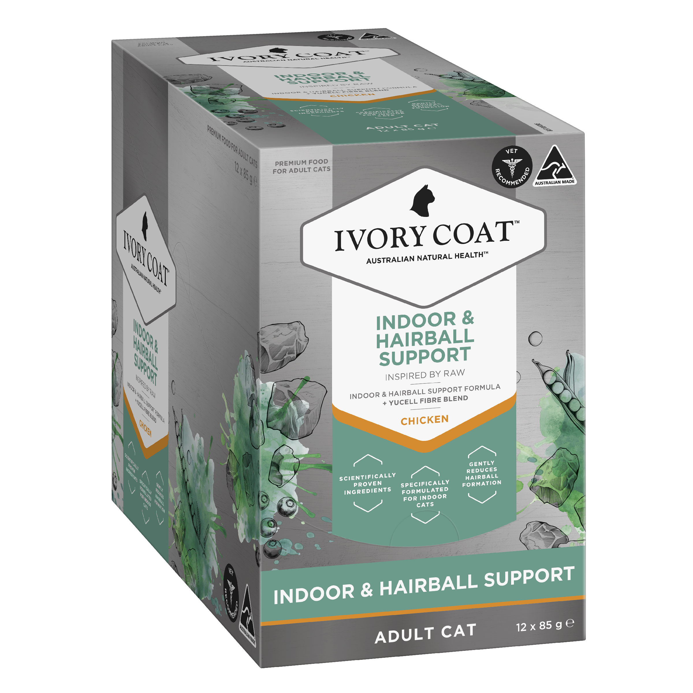 Ivory Coat Inspired By Raw Wet Cat Food Indoor & Hairball pack