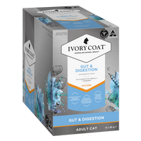 Ivory Coat Inspired By Raw Gut and Digestion adult cat food, 12 x 85g carton