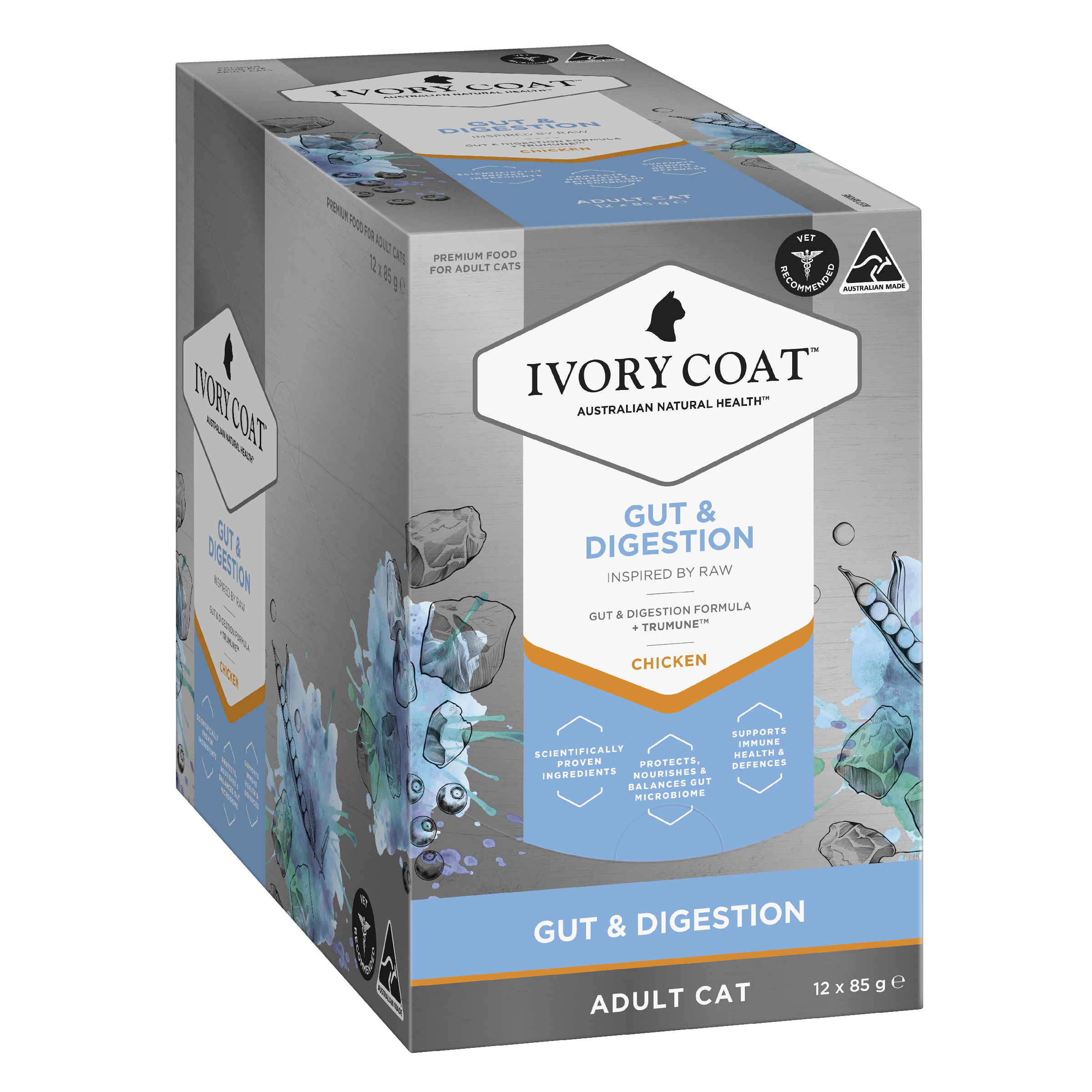 Ivory Coat Inspired By Raw Wet Cat Food Gut & Digestion pack