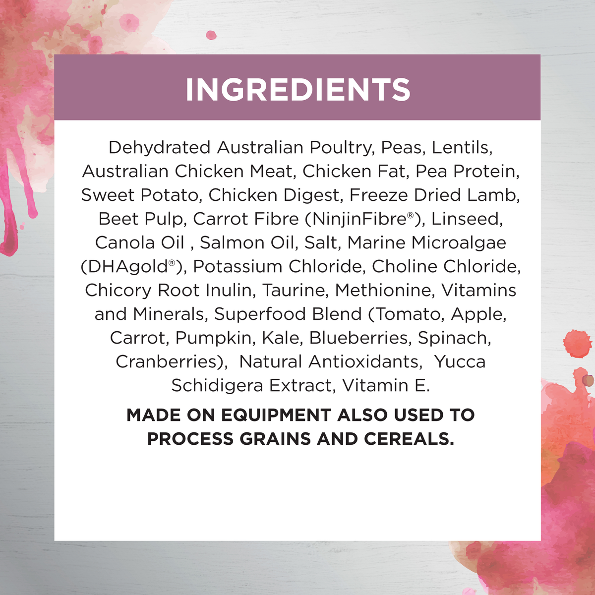 Ivory Coat Raw Health Kitten Immunity dry kitten food ingredients panel