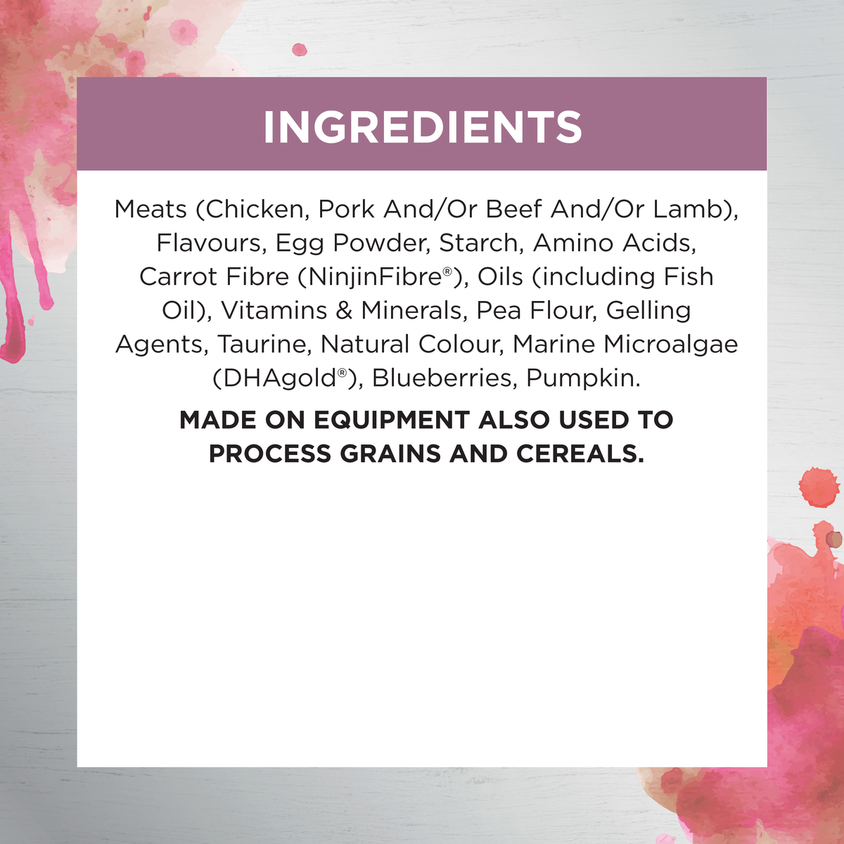 Ivory Coat Inspired By Raw Kitten Immunity wet food ingredients panel