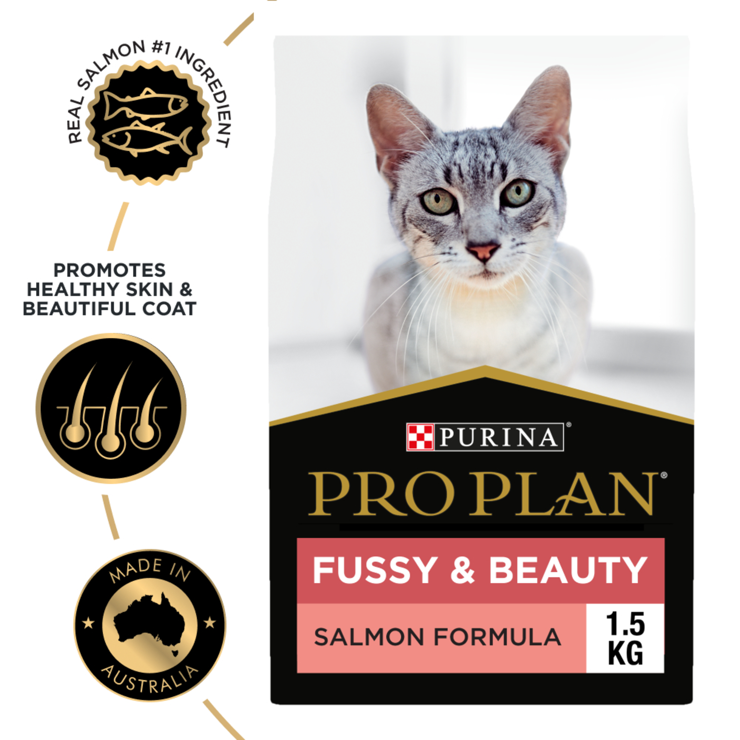 PRO PLAN Fussy & Beauty Salmon Formula Dry Cat Food product detail 1