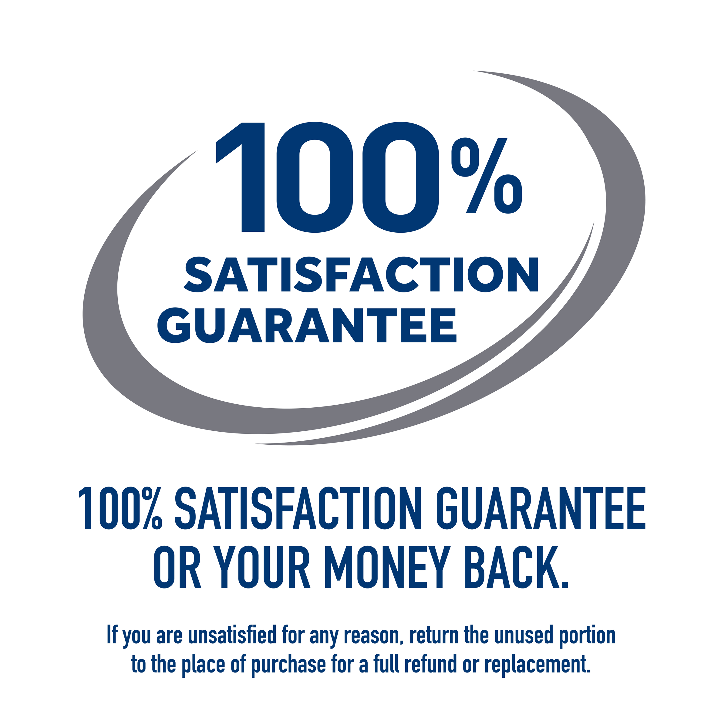 Hill's 100% satisfaction promise graphic: unused portion refunded or replaced