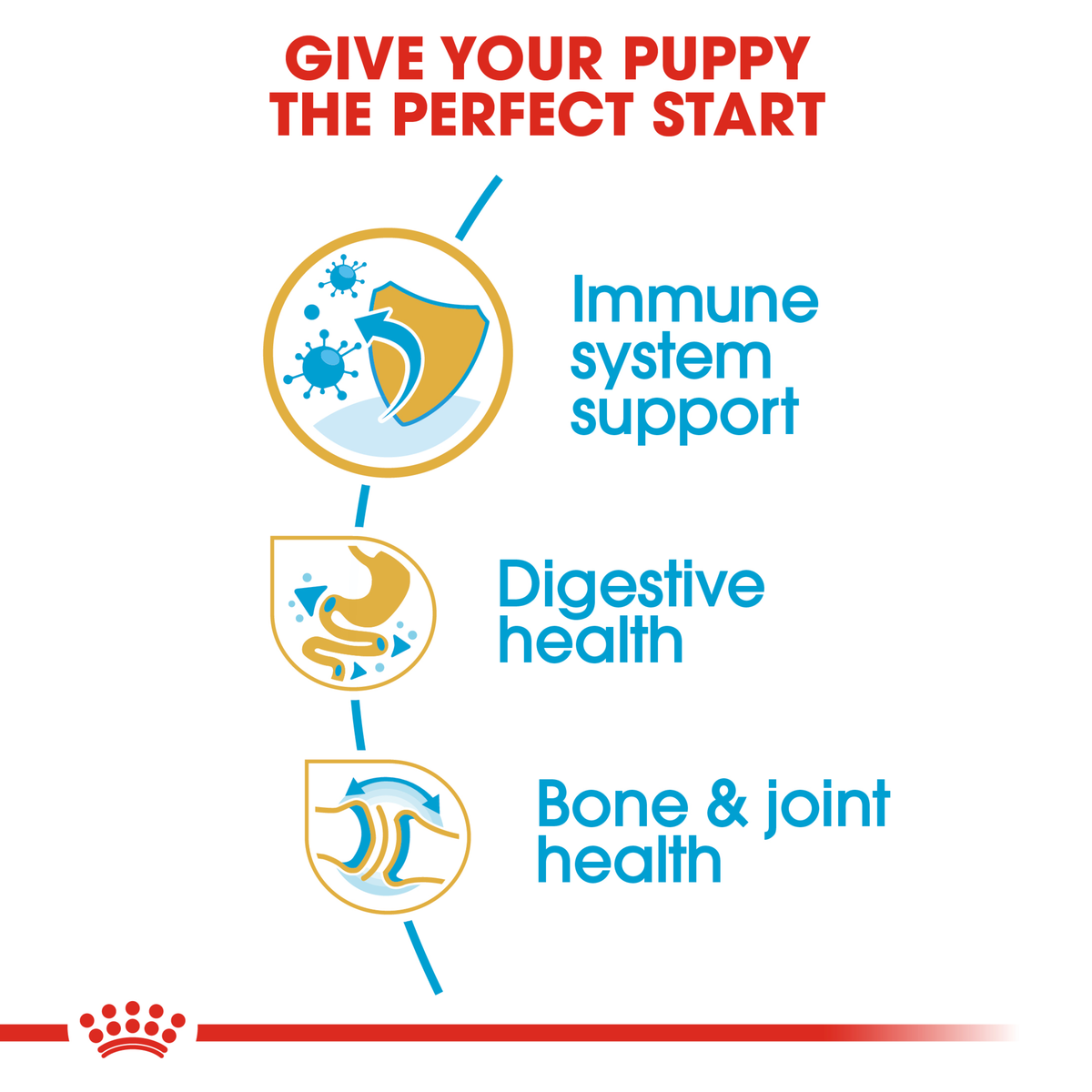 Royal Canin Bulldog Puppy benefits: immune system support, digestive health, bone and joint health