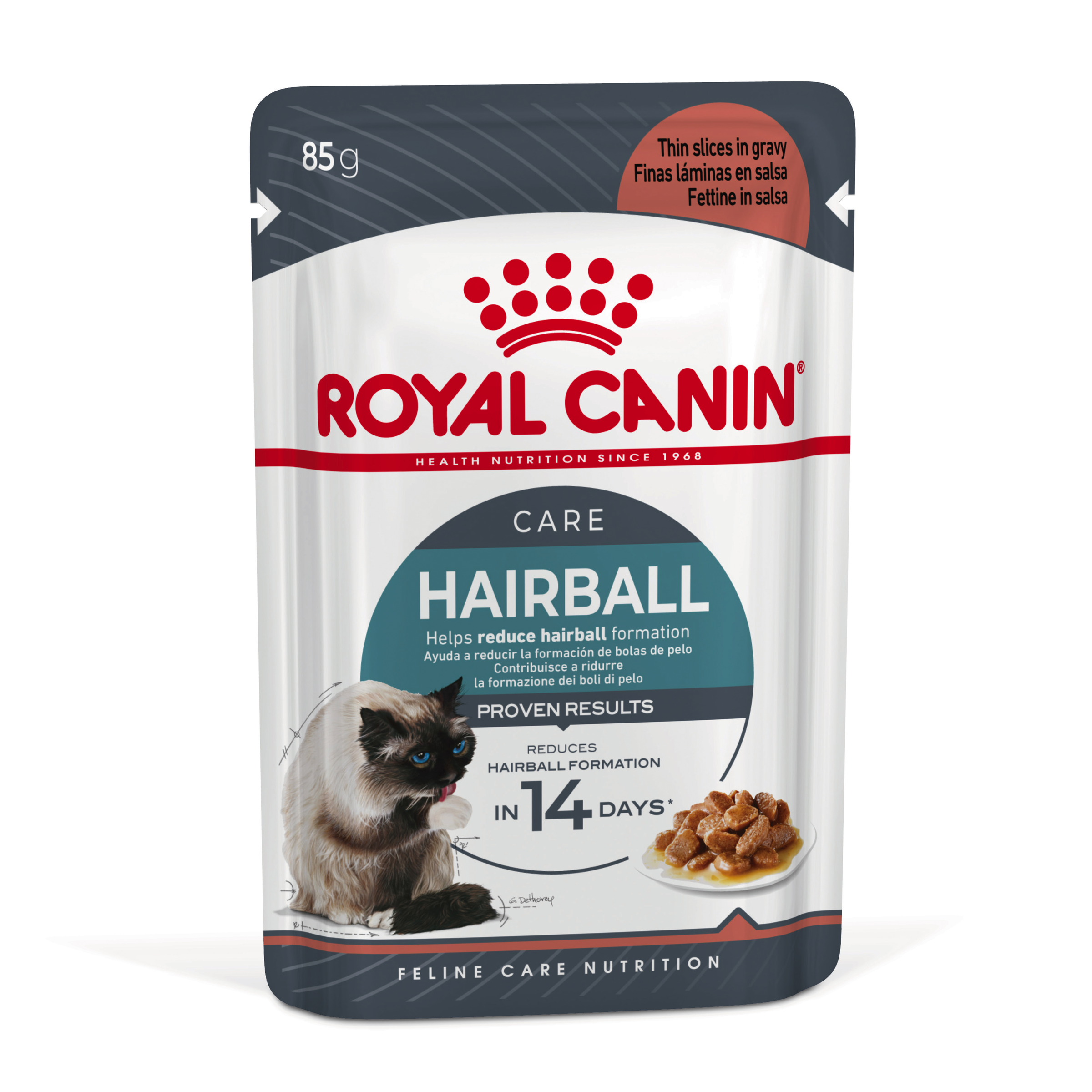 Royal Canin Wet Cat Food Hairball Care Gravy front of pack