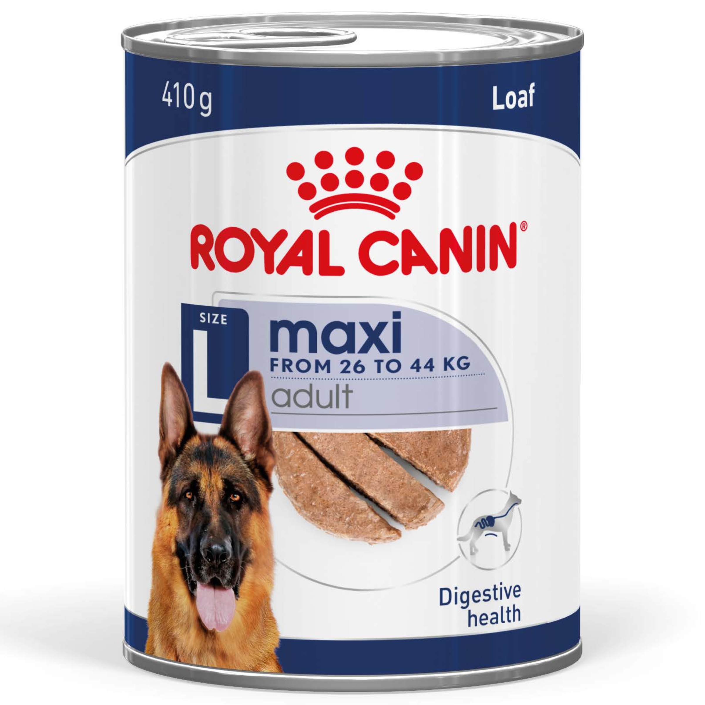 Royal Canin Maxi Adult Loaf Wet Dog Food Can front of pack
