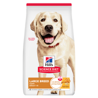 Hill's Science Diet Adult Light Large Breed dry dog food bag, front of pack