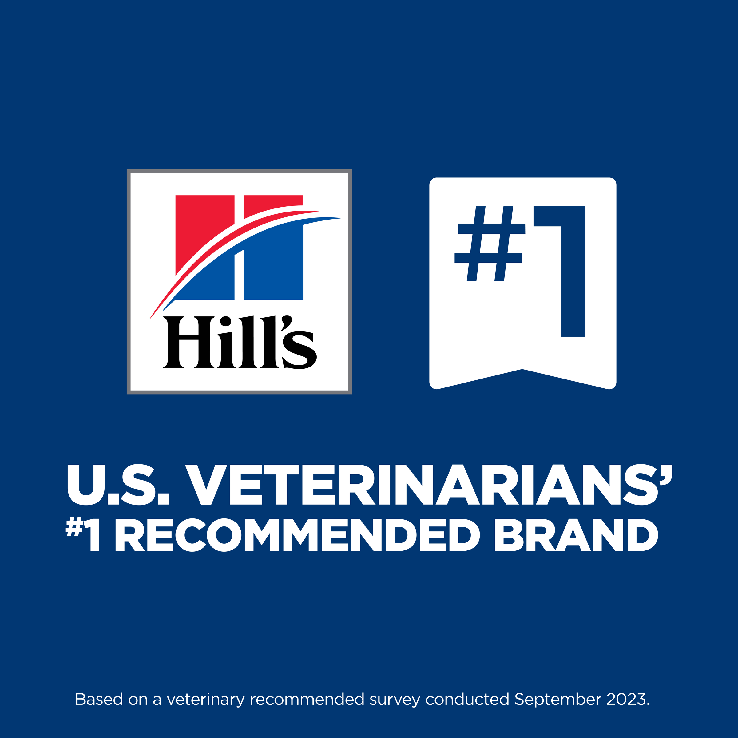 Hill's number one US veterinarian recommended brand graphic, based on a 2023 survey