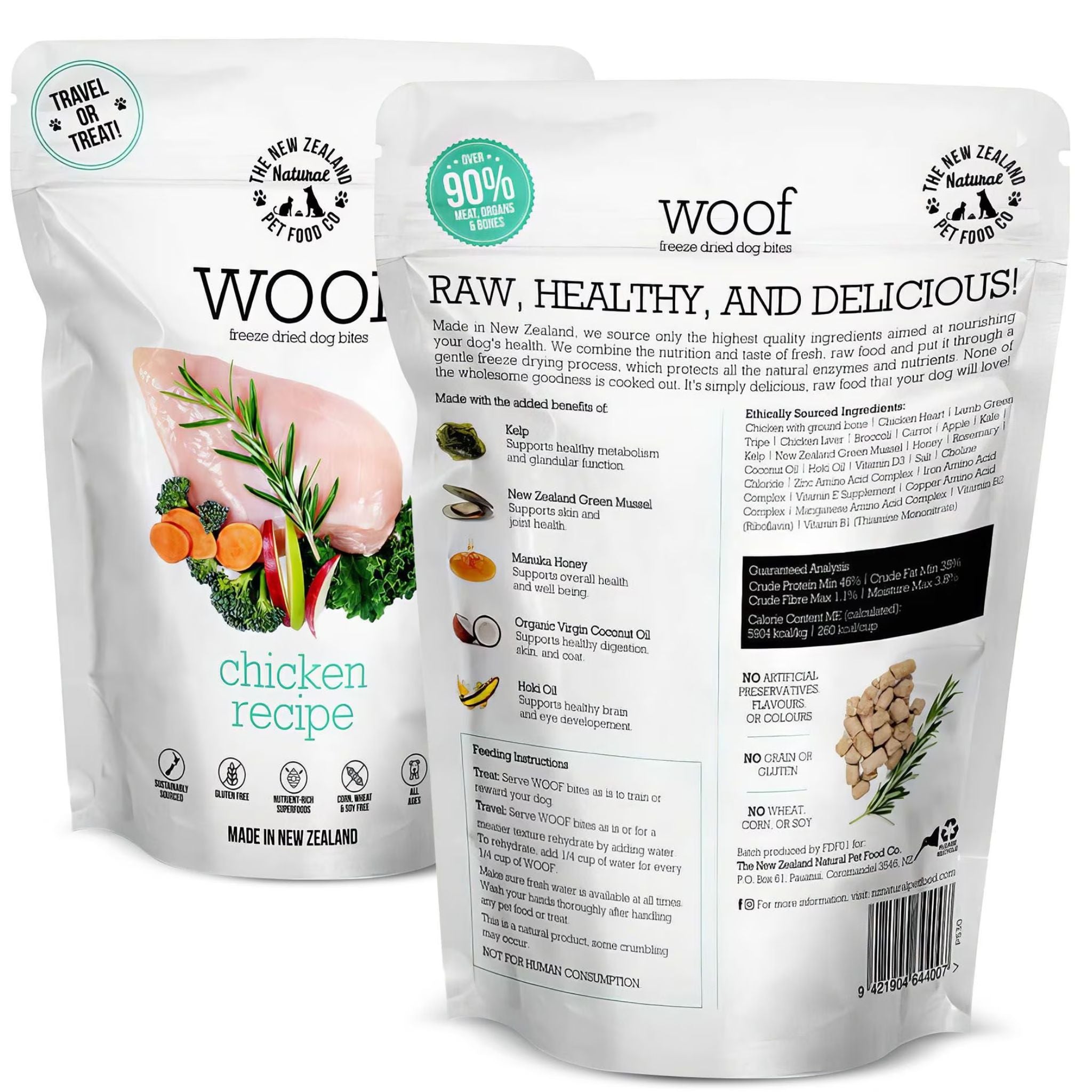 The New Zealand Natural Woof Freeze Dried Dog Treat Chicken