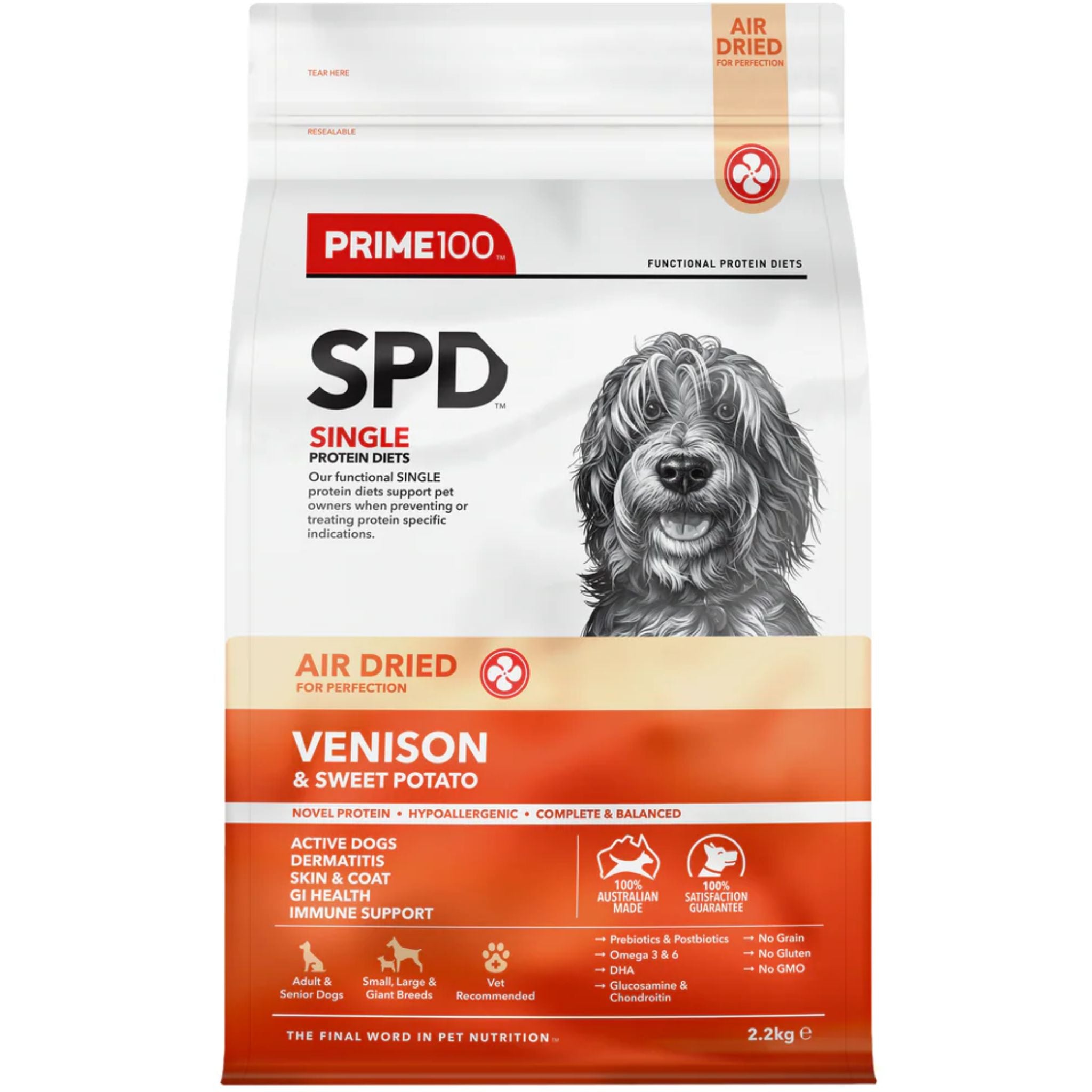 Prime100 Spd Wild Venison & Sweet Potato Air Dried Dog Food