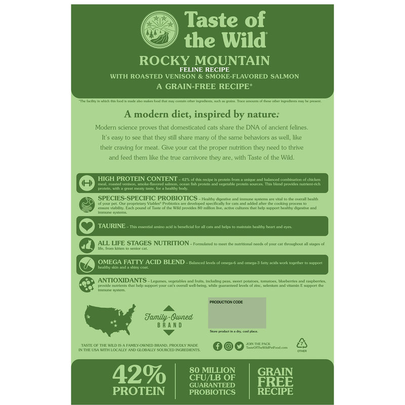 Taste of the Wild Rocky Mountain Dry Cat Food back